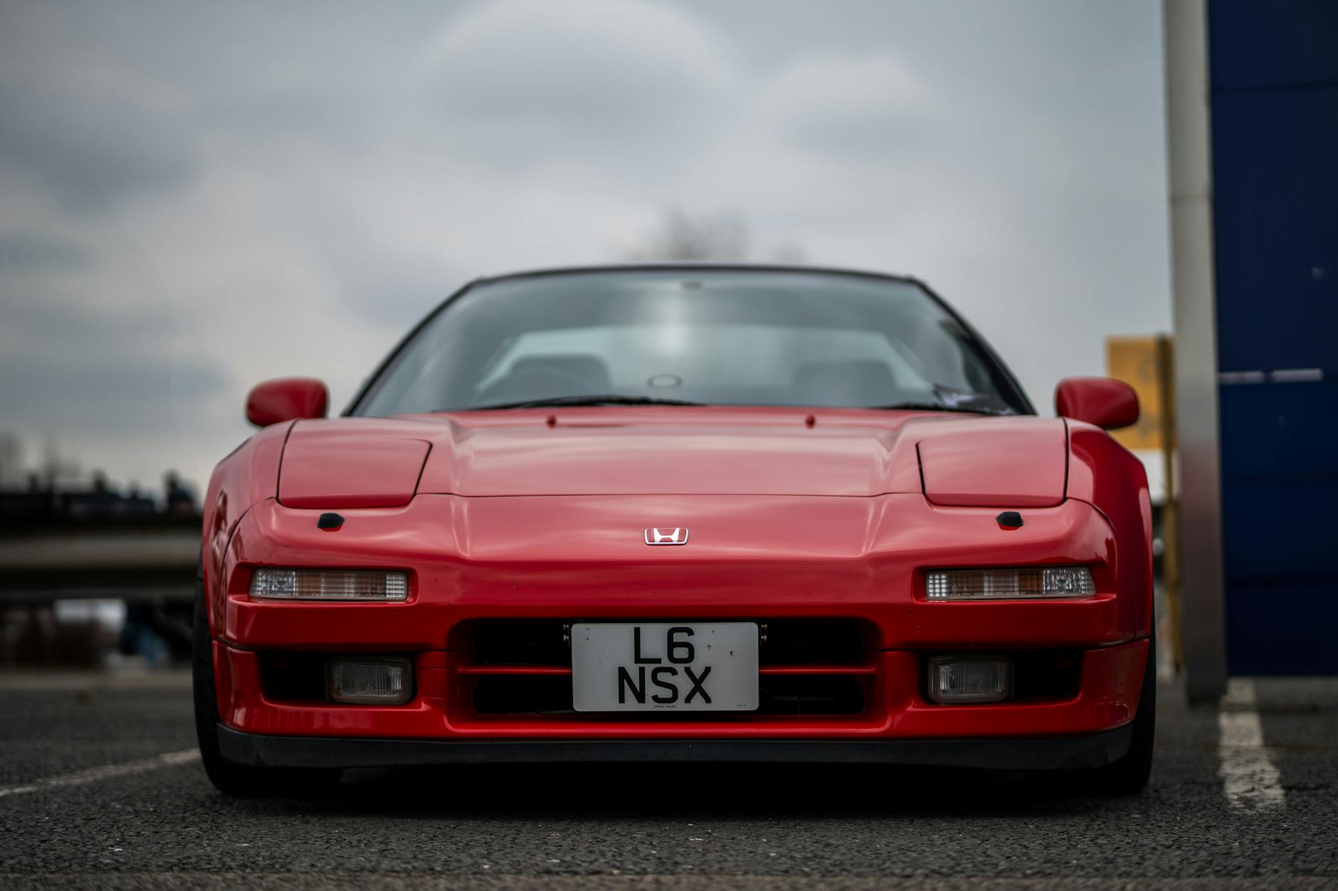 front view of classic red honda nsx jdm supercar